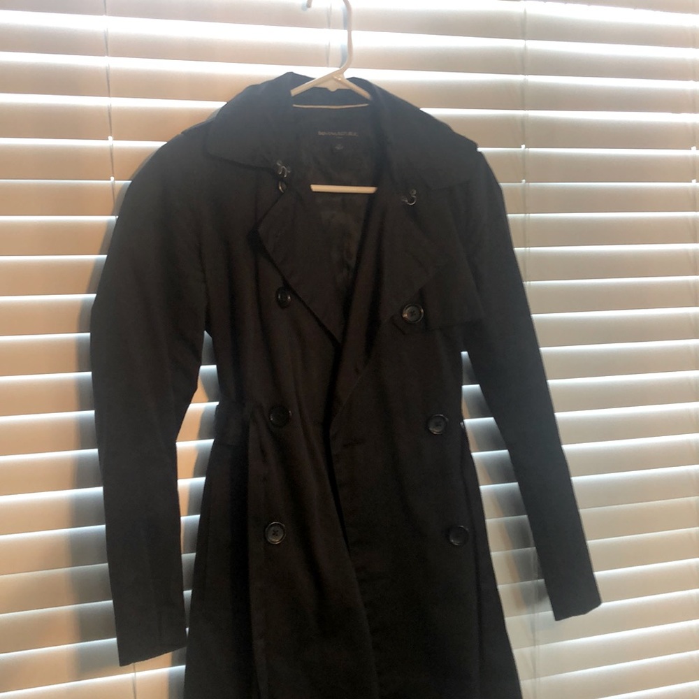 Banana Republic black trench coat.